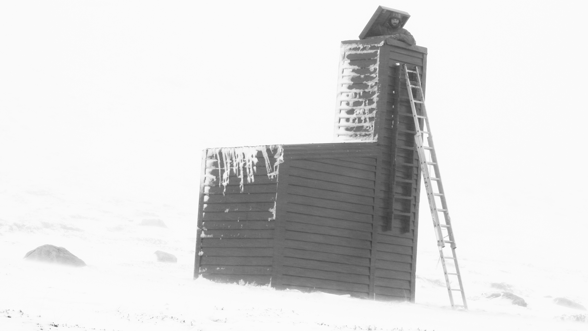 Checking Out Above Deck in the Blizzard, AAWT - Cootapatamba Hut, Kosciuszko National Park