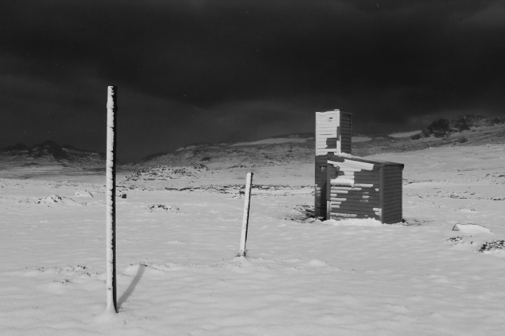 Snow Poles outside Cootapatamba Hut, AAWT - Cootapatamba Hut, Kosciuszko National Park